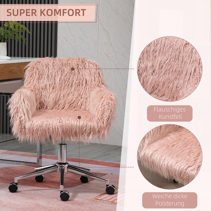 Image du produit Vinsetto Chaise de bureau avec fourrure synthétique