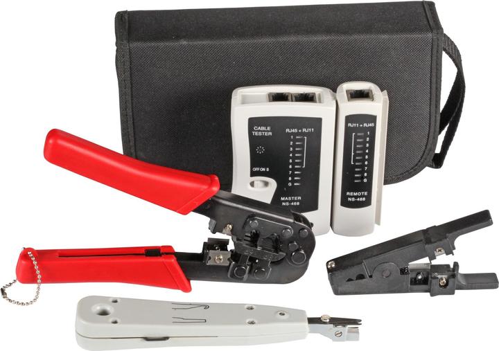 Produktbild EFB Elektronik Werkzeugset Netzwerktechnik 4-teilig, mit Tasche Werkzeugset Netzwerktechnik bestehend aus: LAN-Test (130 mm)