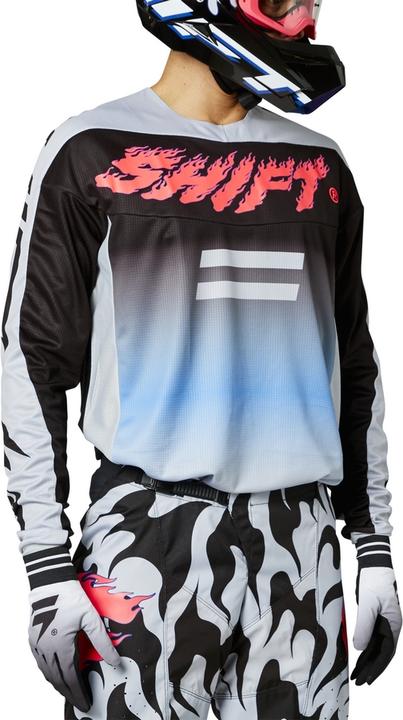 Shift Jersey White Lbl Flame Gry/Pnk