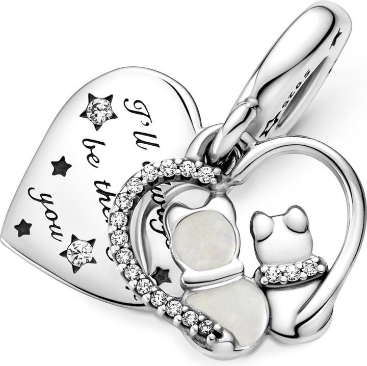 Pandora Hänger Katzen & Herzen (Sterling Silber 925, Mit Stein(en))