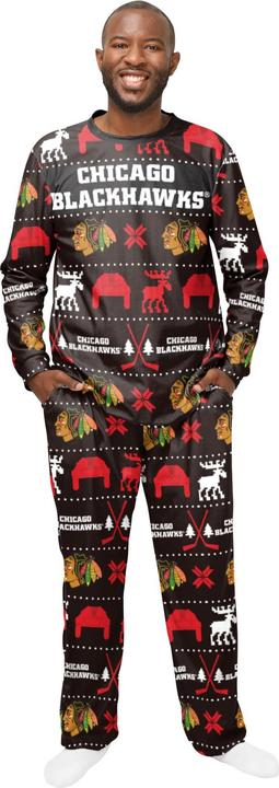 Foco NHL Winter XMAS Pyjama Schlafanzug - Chicago Blackhawks - S (S)