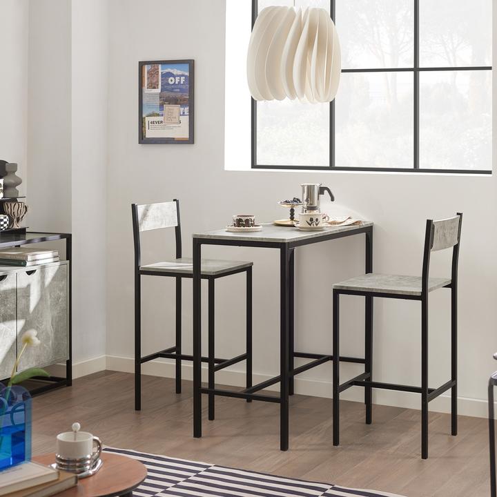 Immagine prodotto SoBuy Tavolo da bar con 2 sgabelli (89 x 45 x 87 cm)