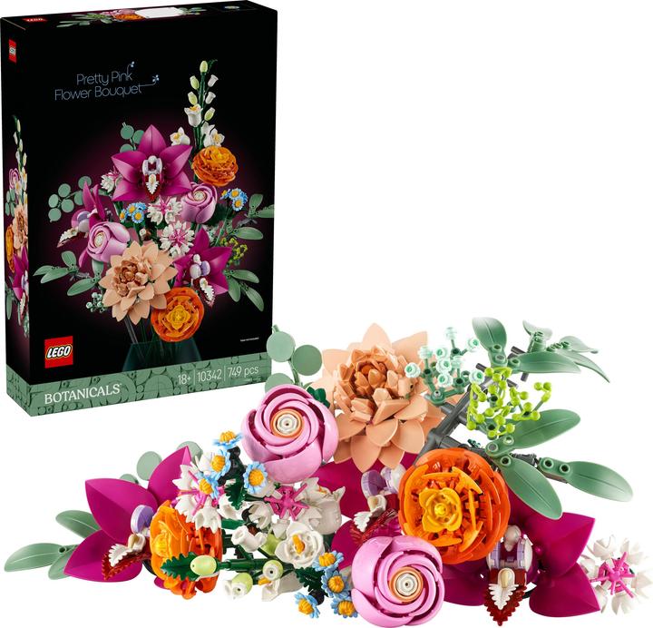 Actual product image LEGO Schöner Rosafarbener Blumenstrauss (10342, LEGO Botanical, LEGO Icons)