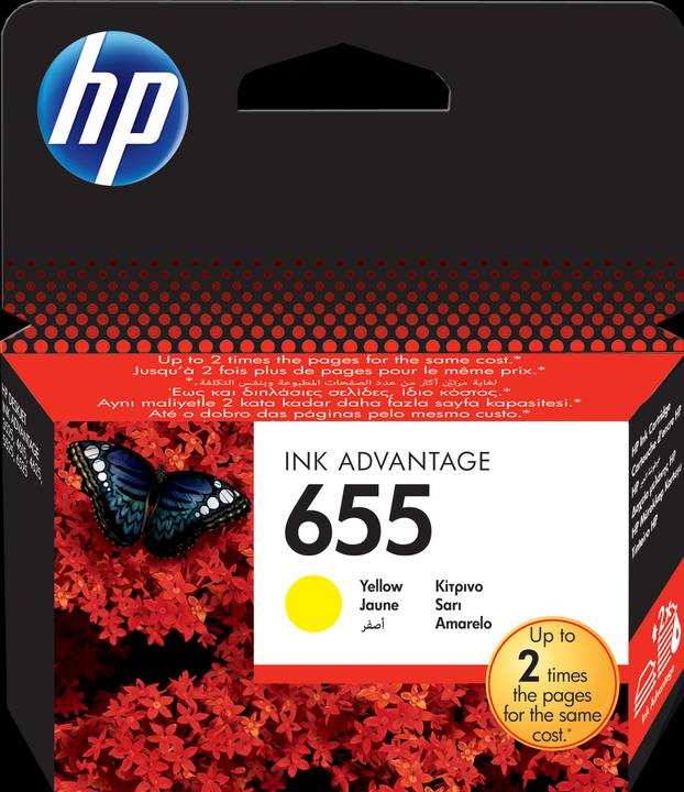 Actual product image HP 655 - Yellow - Original - Ink cartridge - for Deskjet Ink Advantage 4615 (Y)