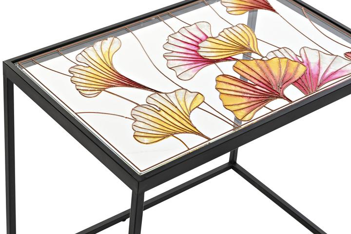 Produktbild DKD Home Decor Set of 3 tables Yellow Black Pink Golden 60 x 40 x 50 cm