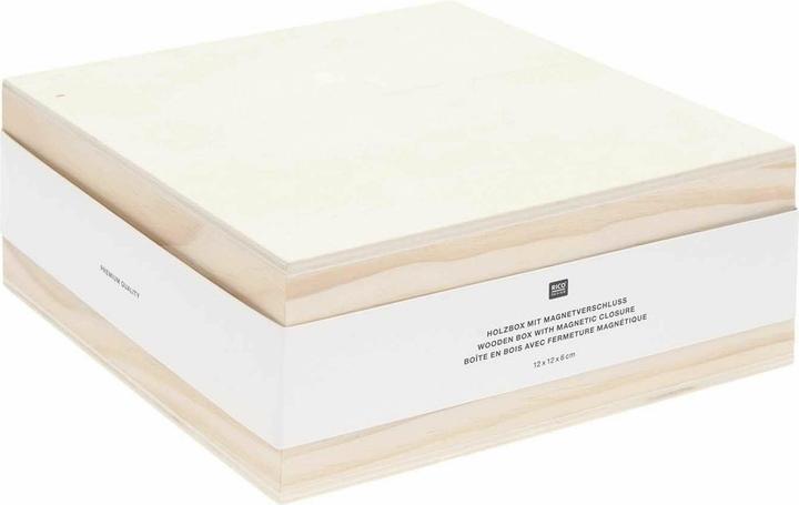Produktbild Rico Design Holzbox quadratisch mit Magnetve.500601 (17 x 17 x 7 cm)
