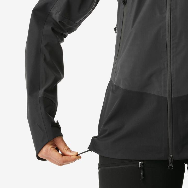 Actual product image Forclaz Women's waterproof rain jacket 20,000 mm water column trekking - MT900 black (XL)