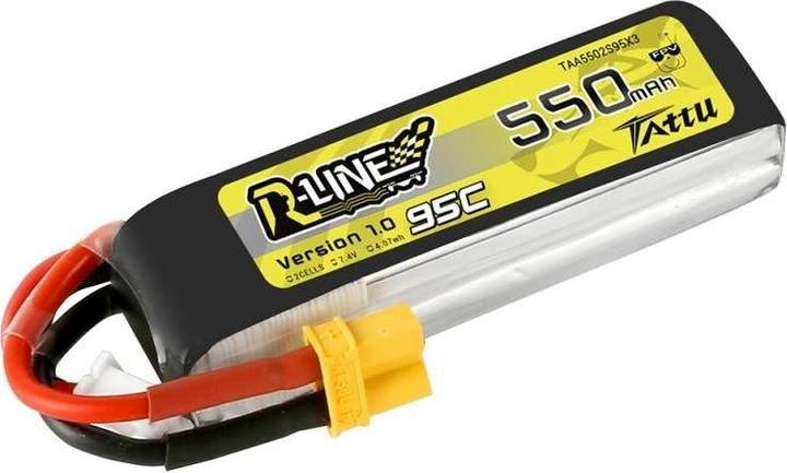 Image du produit Tattu R-Line 550mAh 7.4V 2S1P 95C Lipo Battery (7.40 V, 550 mAh)