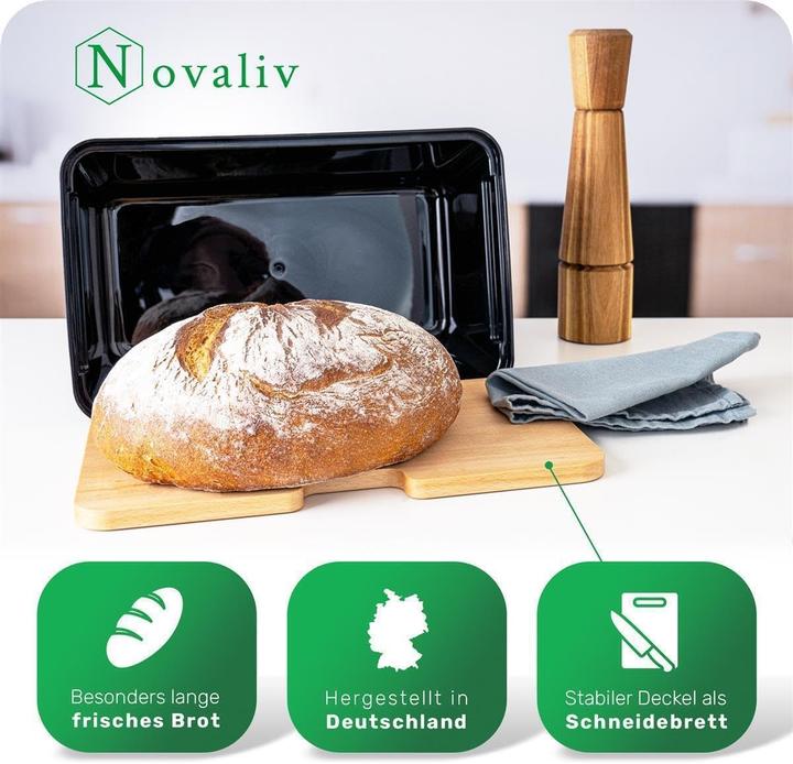Immagine prodotto Novaliv 2x Brotkasten Plastik mit Deckel 32x20x16,5cm Dose für Brot Brotkasten Kunststoff Aufbewahru