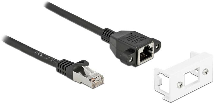 Delock Netzwerk Verlängerungskabel für Easy 45 Modul S/FTP RJ45 Stecker zu RJ45 Buchse Cat.6A 2 m schwarz (S/FTP, CAT6a, 2.20 m)