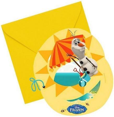 Immagine prodotto Disney Frozen Inviti Olaf da spiaggia (confezione da 6) (6 pz.)