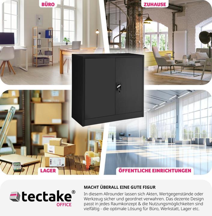 Produktbild tectake Aktenschrank (90 x 40 x 90 cm)
