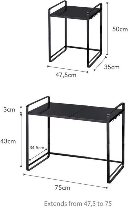 Actual product image Yamazaki countertop organizer extendable - Tower - Black