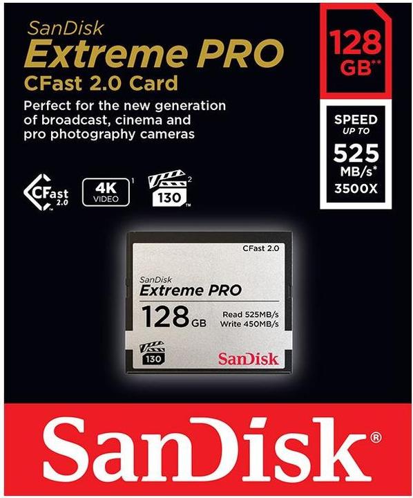 Produktbild SanDisk CFast Card Extreme Pro 128GB (128 GB, CFast 2.0)
