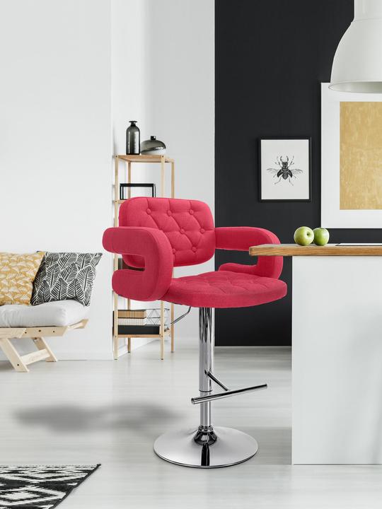 Actual product image CLP Bar stool Dublin FABRIC, red