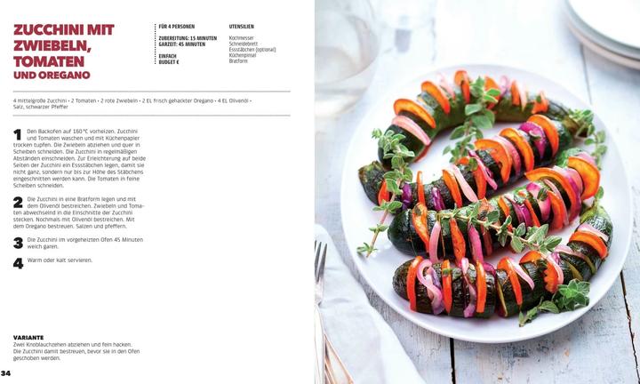 Actual product image Fächergemüse (Hasselbackgemüse) aus dem Ofen – einfach, lecker, gefüllt. Rezepte, die selbst harte (German, Stéphanie de Turckheim, 2019)