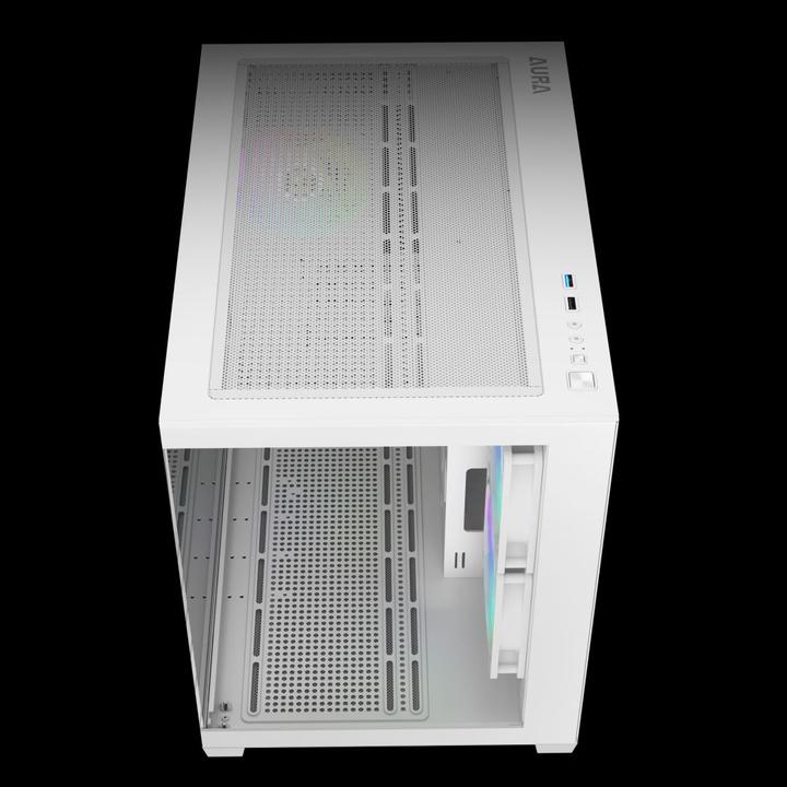 Actual product image Gamdias Boitier Mini Tour Micro ATX Aura GC10M RGB avec panneaux vitrés (Blanc)