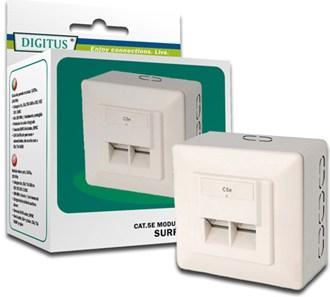 Produktbild Digitus CAT 5e Modulare Anschlussdose geschirmt 2x RJ45 8P8C LSA Farbe Reinweiss Aufputz