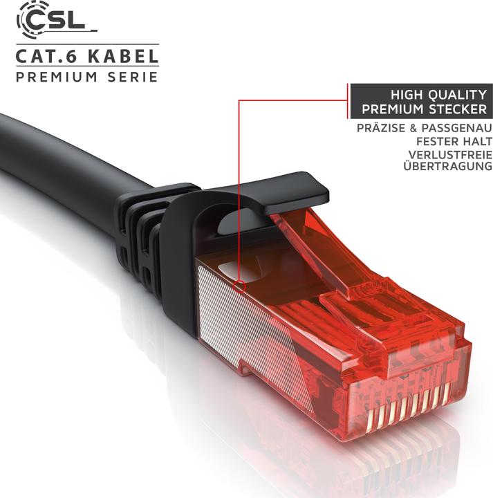 Actual product image CSL CAT.6 network cable - Ethernet Gigabit Lan cable RJ45 - patch cable - comp. CAT.5 CAT.6 CAT.7 CAT.8 (UTP, CAT6, 10 m)