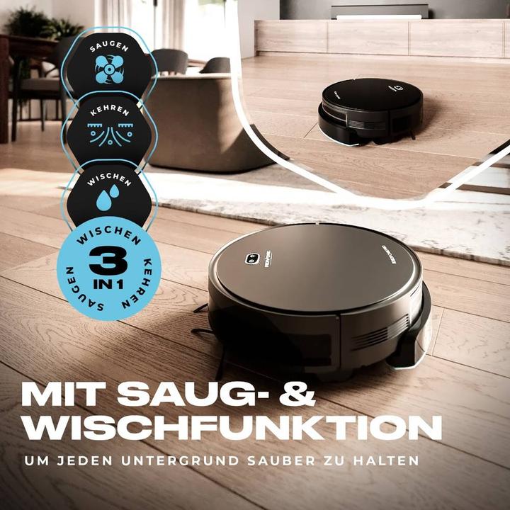 Actual product image Profi-Care PC-BSR 3108 Robot Vacuum and Mop Black Remote-controlled (Vacuum mopping robot)