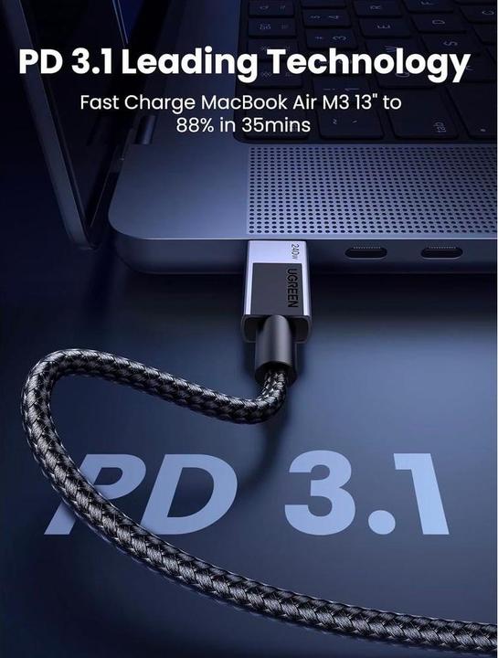 Produktbild Ugreen USB C — USB C (2 m, USB 2.0)