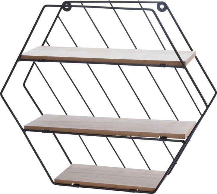 Immagine prodotto Casativo Scaffale sospeso in metallo e legno, nero, marrone (31 x 9 x 35 cm)