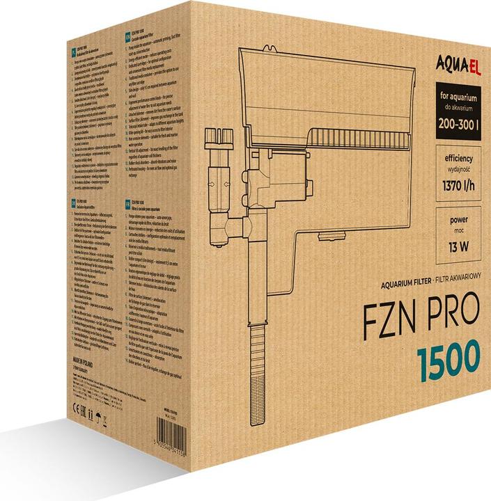 Aquael External filter FZN Pro 1500 (300 l, External filters, Fresh water, Sea water)