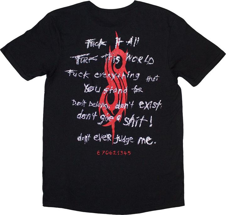 Actual product image Slipknot Unisex Adult F It All Back Print T-Shirt (L)