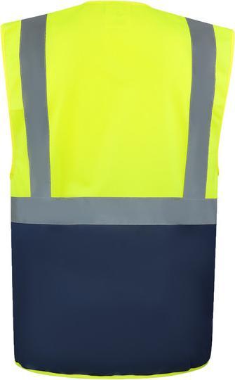 Actual product image Korntex Comfort Warnweste „Hamburg“ - Multifunktional - Signal-Gelb/Marineblau - XXL (XXL)