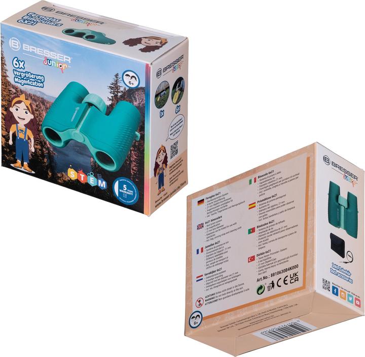 Produktbild Bresser Junior Kinderfernglas 6x21 grün (6 x, 21 mm)