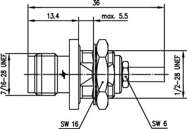 Produktbild Telegärtner TNC-Kabeleinbaubuchse Crimp G07 50 Ohm, löt/crimp, A4016, Z04, G07 (RG-316/U) (Kupplung)