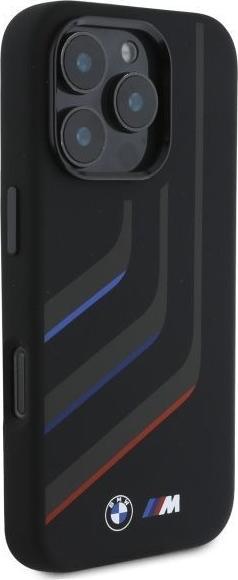 Productafbeelding BMW BMHMP16X23SLIK iPhone 16 Pro Max 6,9" czarny/zwart hardcase Siliconen Draailijnen MagSafe (Apple iPhone 16 Pro Max)