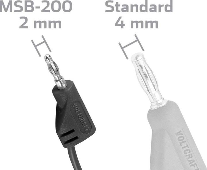 Actual product image Voltcraft Highly flexible test leads SET rt/sw 60 V/DC, 30 V/AC 2.2 A