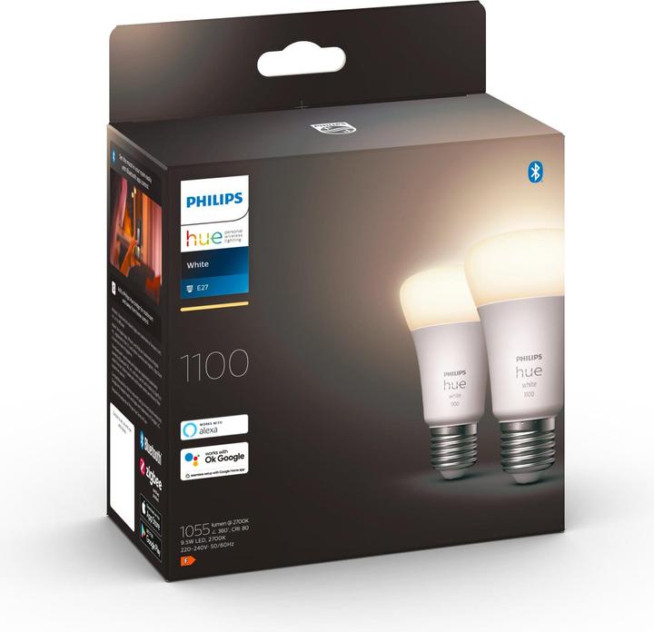 Produktbild Philips Hue White (E27, 9.50 W, 1050 lm, 2 x, F)