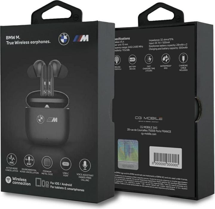 Actual product image BMW Słuchawki Bluetooth TWS M Metal M Logo Print ANC-ENC czarny (ANC, Wireless)