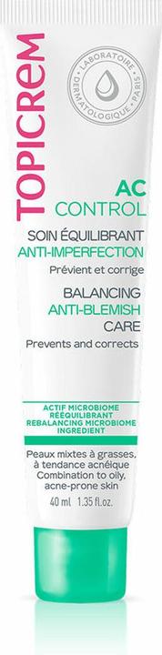 Topicrem Balanced Care AC Control - Pflege gegen Unreinheiten und Sebumregulator für empfindliche Ski (40 ml, Gesichtswasser, Tagescreme)