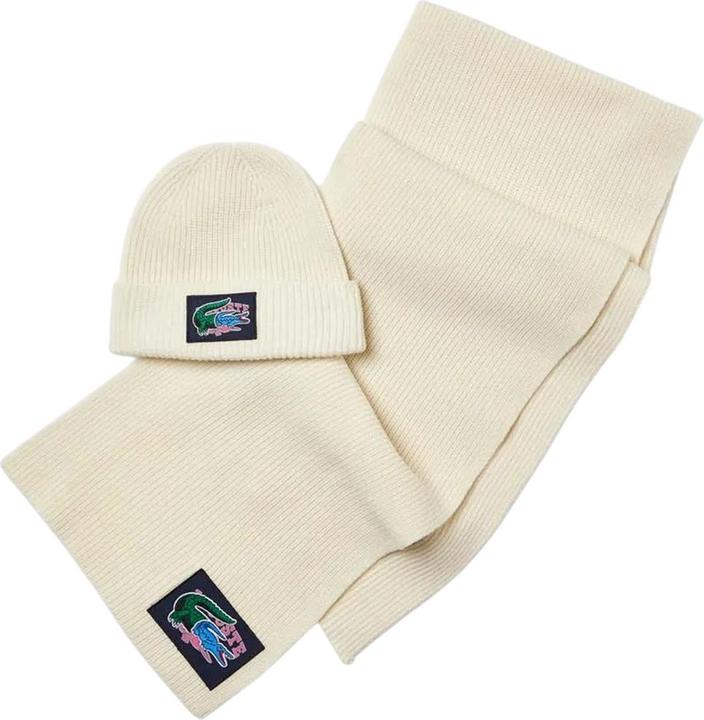 Actual product image Lacoste Logo Wool Scarf & Beanie Set