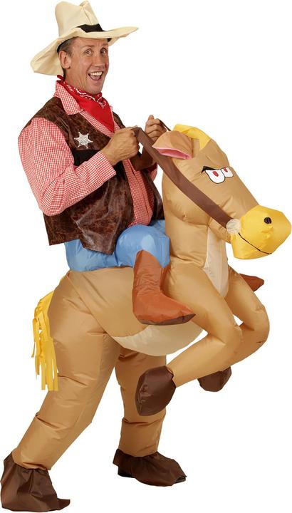 Image du produit Widmann Costume de cow-boy à cheval Costume gonflable avec soufflerie intégrée, chapeau (Taille unique)