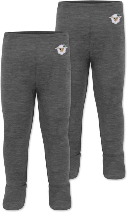 Normani 2er Pack Baby Merino Hose mit Füssen - 9537