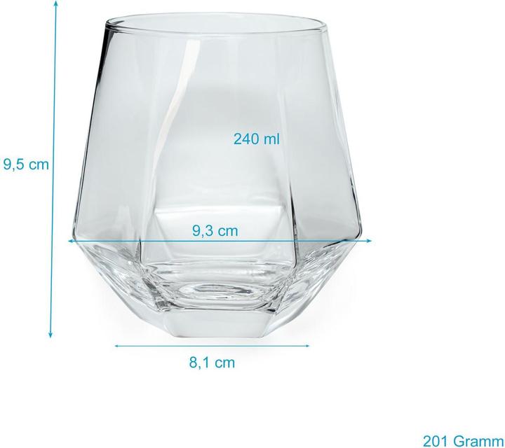Produktbild Intirilife Wasserglas im Hexagon Design (0.24 l, 2 x)