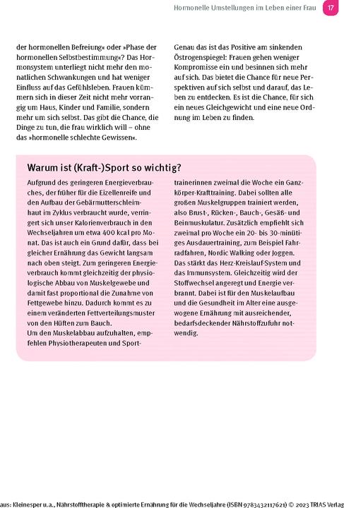 Produktbild Nährstofftherapie & optimierte Ernährung für die Wechseljahre (Deutsch, Katrin Kleinesper, Ursula Linzer, 2023)