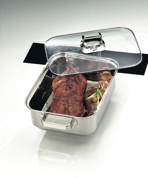 Produktbild WMF Dampfgarer Bräter 6,5l Glasdeckel Garblech Vitalis Aroma Edelstahl Induktion