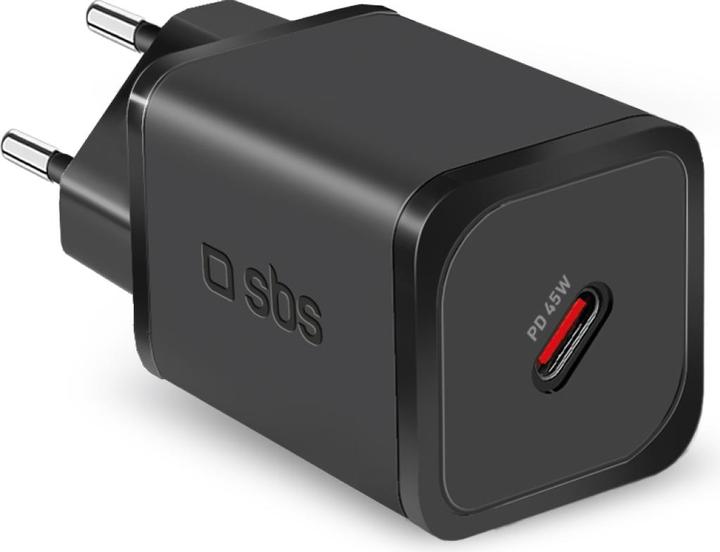 SBS Caricabatterie GaN USB-C PD 45W nero (45 W)