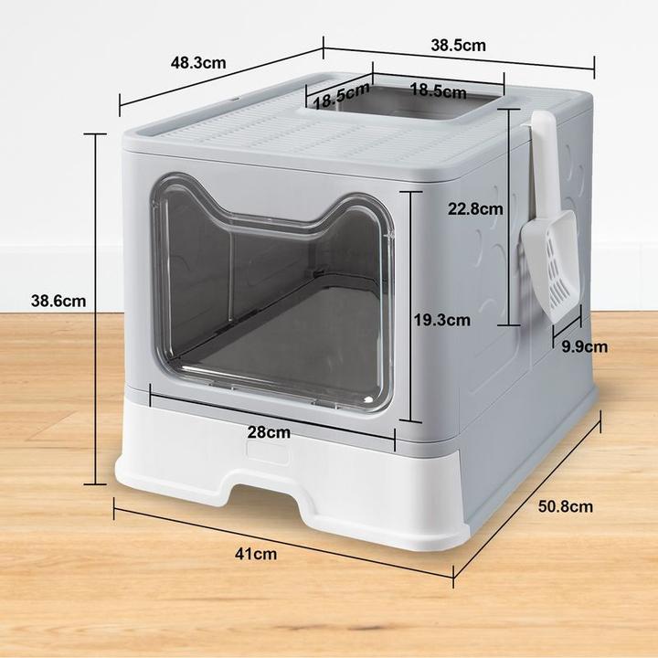 Immagine prodotto Hermex Toilette per gatti XXL con coperchio Cassetta per lettiere (Lettiera per gatti chiusa)