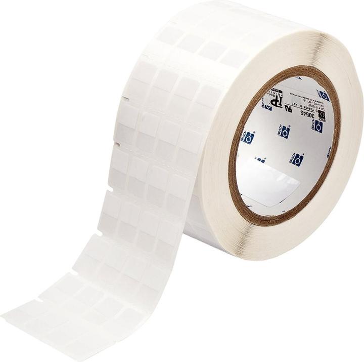 Produktbild Brady THT-80-427-5, selbstlaminierendes Vinyl, Weiss/Transparent, 12.70 x 9.53(19.05) mm, permanent