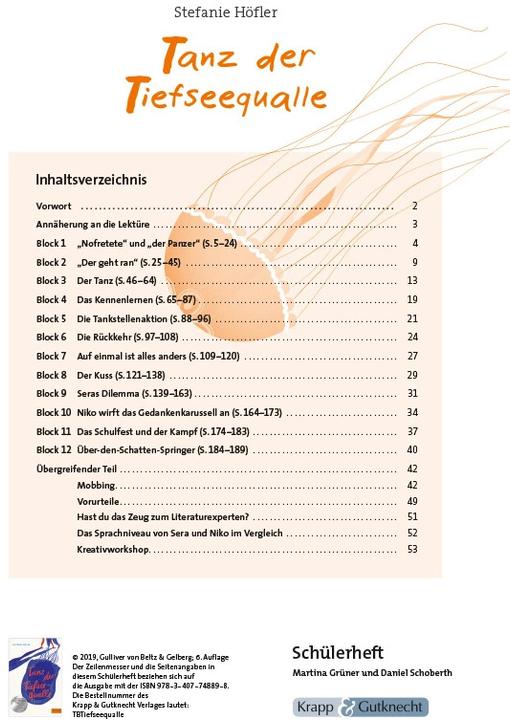 Immagine prodotto Tanz der Tiefseequalle Stefanie Höfler - Schülerarbeitsheft (Tedesco, Daniel Schoberth, Martina Grüner, 2019)