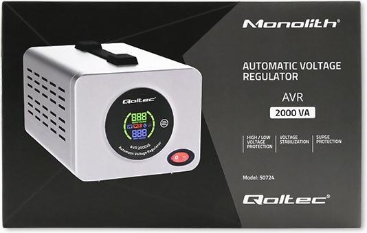 Actual product image Qoltec 50724 Automatyczny stabilizator napięcia AVR 2000VA (2000 VA, 1600 W)