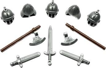 Productafbeelding LEGO Gevechtspakket Loewenritter geschikt voor 10305 Loewenritterburg - 10505 NIEUW! Hoeveelheid 5x (10505, LEGO Accessoires)