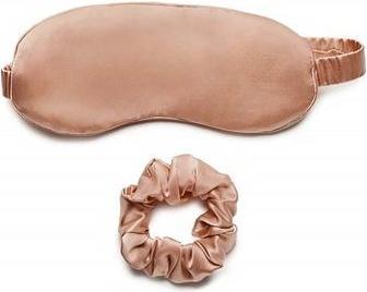 Kallos LOVLI SET Silk jedwabna maska + jedwabna gumka Nude (Élastiques à cheveux)