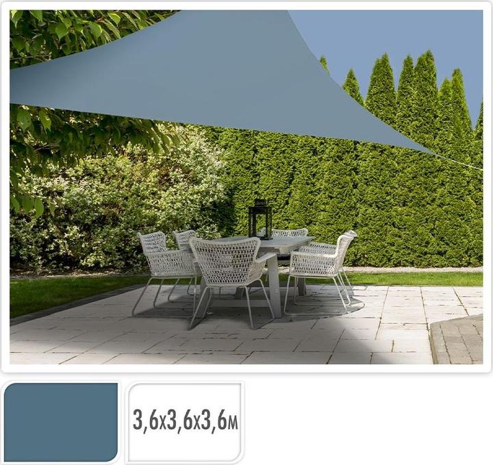 Image du produit Fs-Star Voile d'ombrage 3.6x3.6 x 3.6m bleu acier (3,6 x 3,6 x 3,6 m)